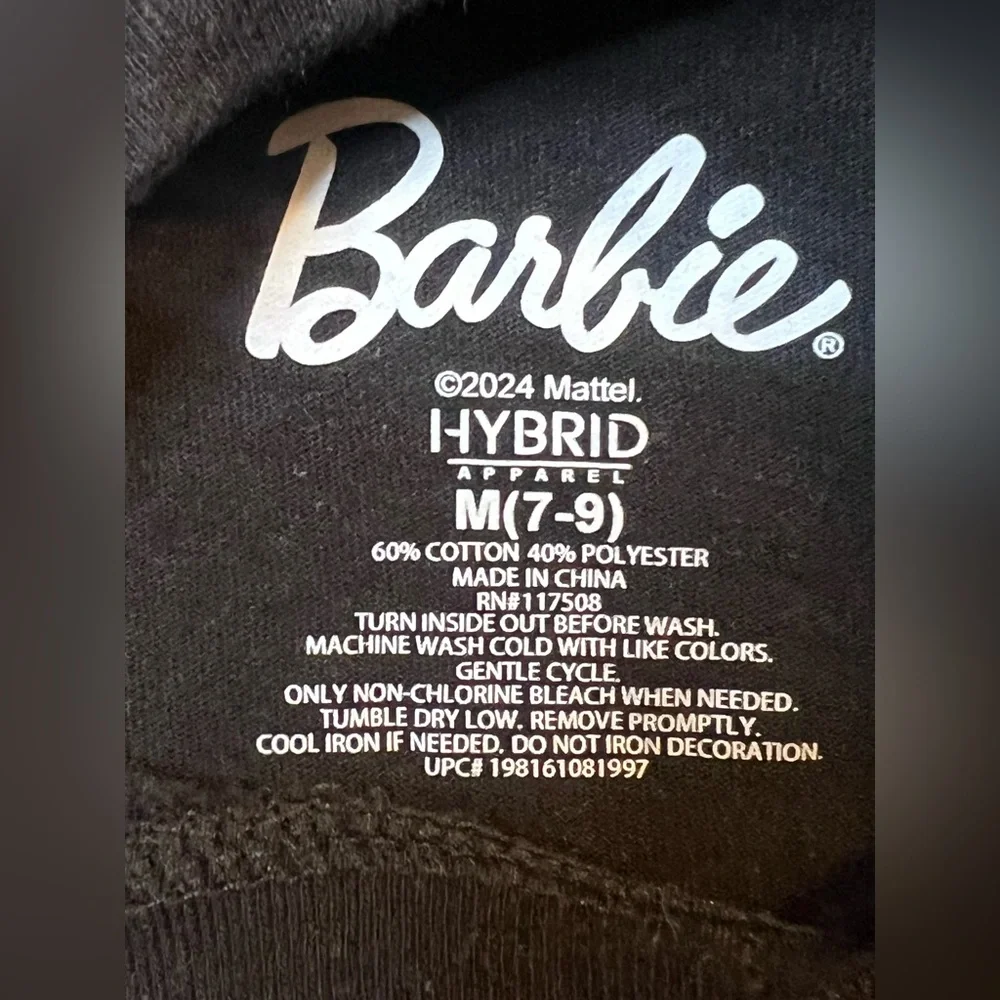 Mattel Barbie Short Sleeve T Shirt Juniors Size Medium Black And Pink - Picture 4 of 7